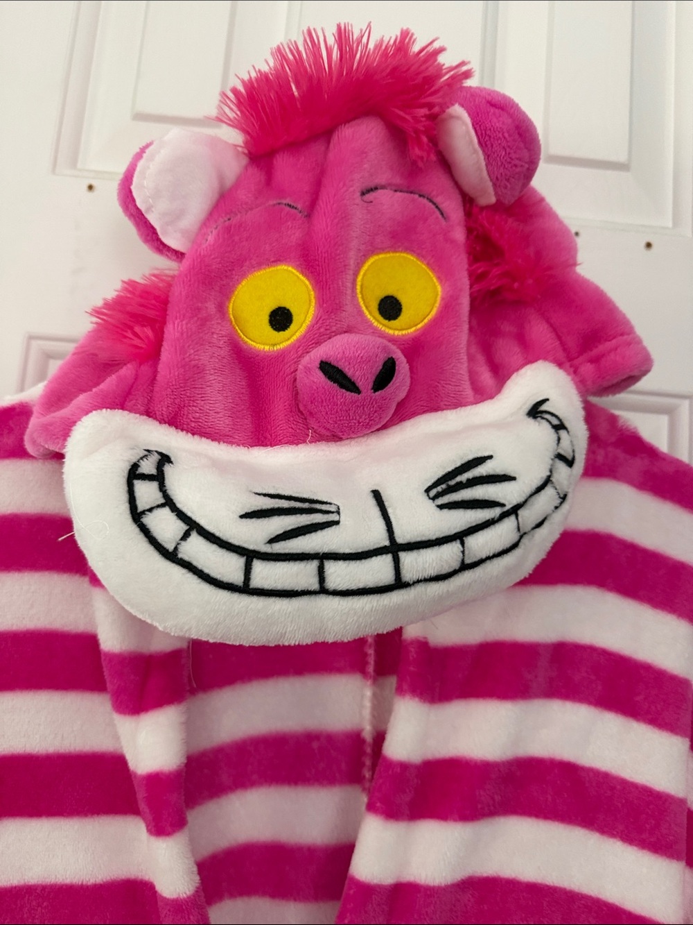 Pink & White Striped Adult large One-Piece Hooded costume or PJ’s